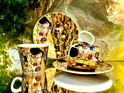 Set: 2 Espressotassen + 2 Untertassen Gustav Klimt