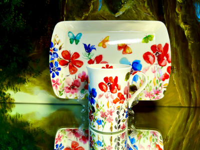 Set: Becher + Tablett