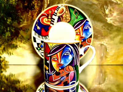 Gedeck 2tlg. : Tasse + Untertasse Pierre Dissard