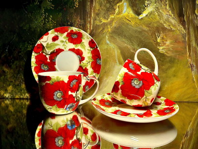 Set: 2 Tassen + 2 Untertassen