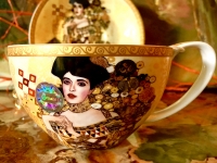 Gedeck 2tlg. : Teetasse + Untertasse Gustav Klimt