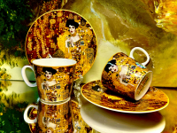 Set: 2 Espressotassen + 2 Untertassen Gustav Klimt