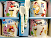 Set: 4 Eisbecher + 4 L�ffel