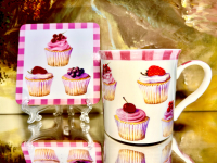 Set: Becher + Untersetzer