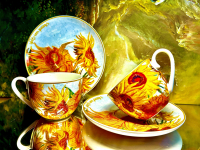 Set: 2 Tassen + 2 Untertassen