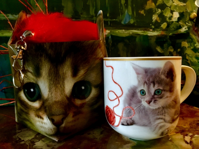 Tasse Katze + Schlüsselanhänger