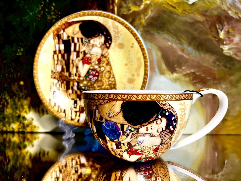 Gedeck 2 tlq.: Teetasse + Untertasse Gustav Klimt