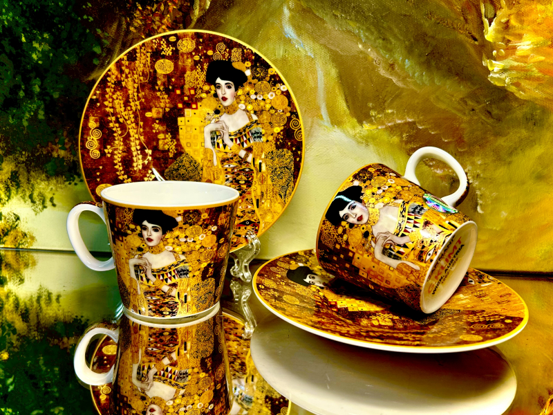 Set: 2 Espressotassen + 2 Untertassen Gustav Klimt