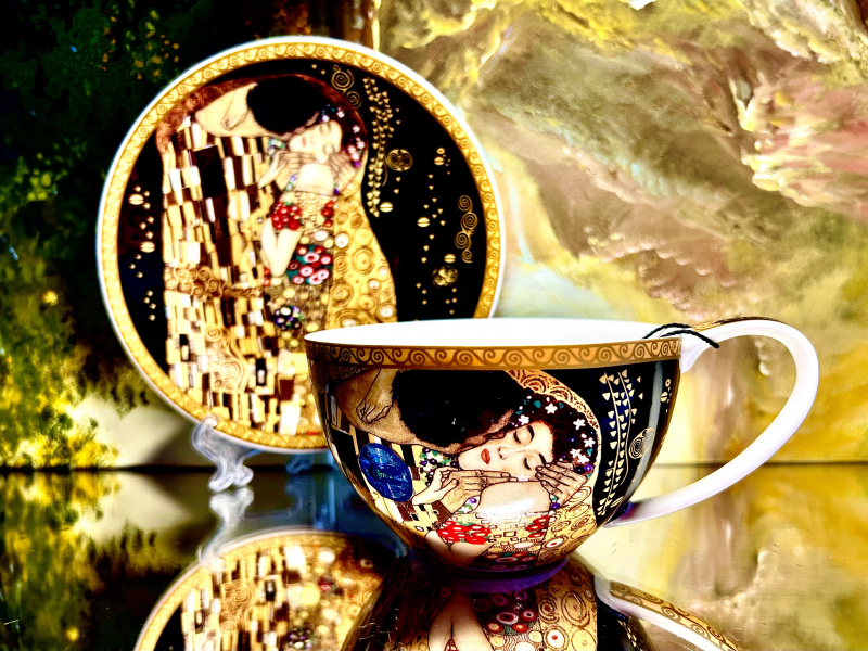 Gedeck 2tlg. : Teetasse + Untertasse Gustav Klimt