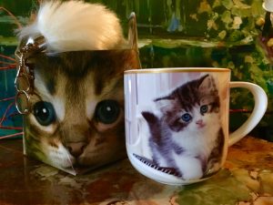 Tasse Katze + Schlüsselanhänger