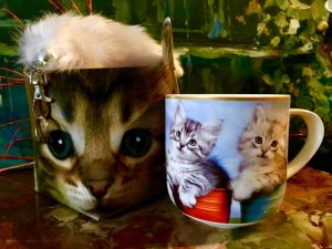 Tasse Katze + Schlüsselanhänger