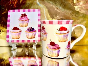 Set: Becher + Untersetzer