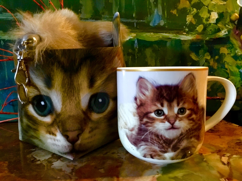 Tasse Katze + Schlüsselanhänger